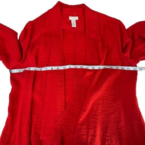 Chico’s Red Jamie Ponte Flyaway Cardigan Jacket Womens Large Modern Casual - Picture 5 of 8